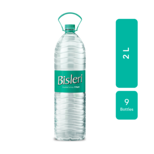 Bisleri 2 L Packaged Drinking Water (Case Of 9 Bottles)